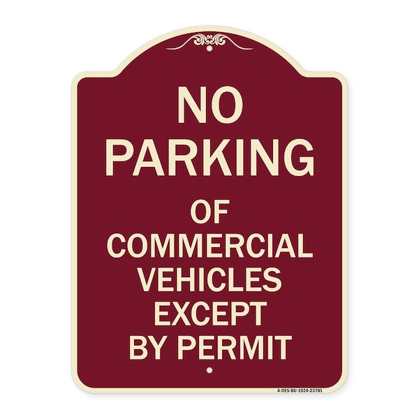 Signmission No Parking of Commercial Vehicles Except by Permit Heavy-Gauge Alum, 18" L, 24" H, BU-1824-23701 A-DES-BU-1824-23701 - main
